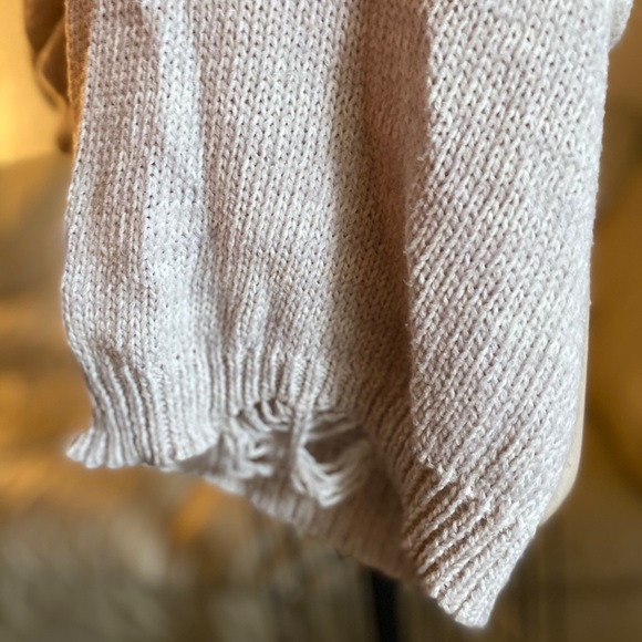 Wildfox Distressed Knit Cross Back Bell Sweater - Picture 5 of 9